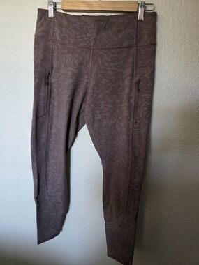 Athleta Ranier Printed Tight, Lynx Smoked Almond Brown
